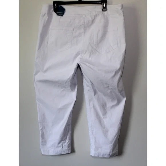 NWT Soft Surroundings Super Stretch Lattice Capri Pull On Pants Wht Plus Size 1X - Picture 11 of 13